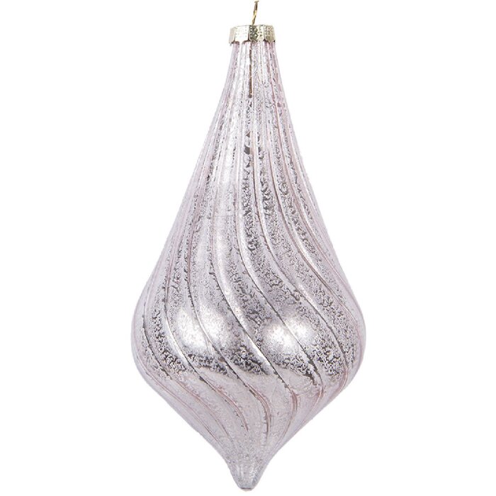 Clayre & Eef Boule de Noël Rose 8x17 cm