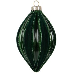 Clayre & Eef Boule de Noël Verte Ø 7x12 cm