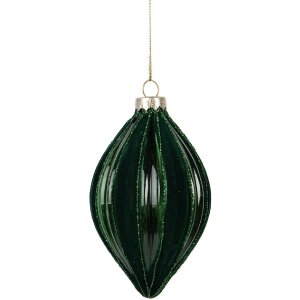Clayre & Eef Boule de Noël Verte Ø 7x12 cm