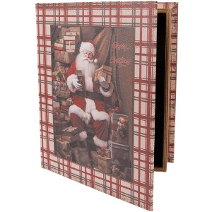 Clayre & Eef Boîtes en Forme de Livre 3 Pièces Marron/Rouge