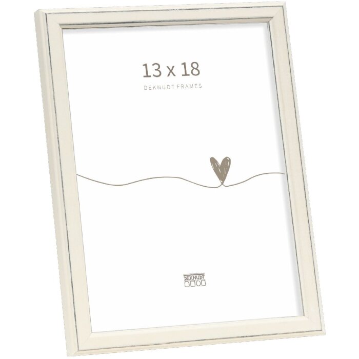 Cadre photo en bois blanc 13x18 cm - Deknudt S236F1