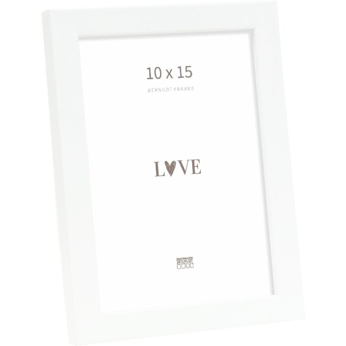 Cadre photo en bois Deknudt 10x15 cm blanc