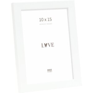 Cadre photo en bois Deknudt 10x15 cm blanc