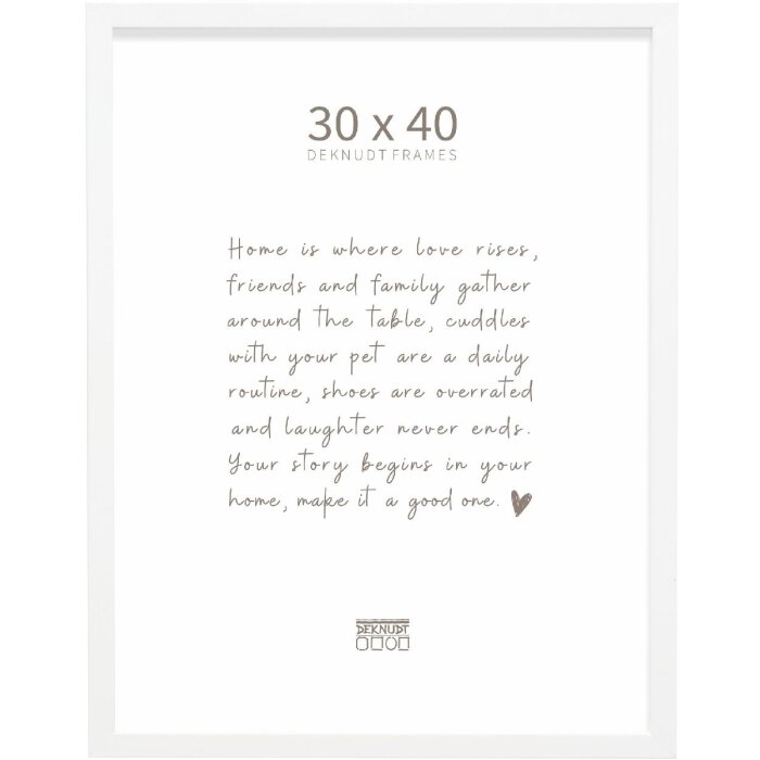 Cadre photo en bois Deknudt S243K1 blanc 30x40 cm