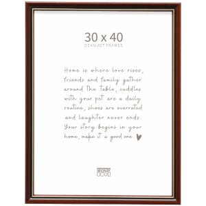 Cadre photo en bois classique Deknudt S407H2 30x40 cm marron