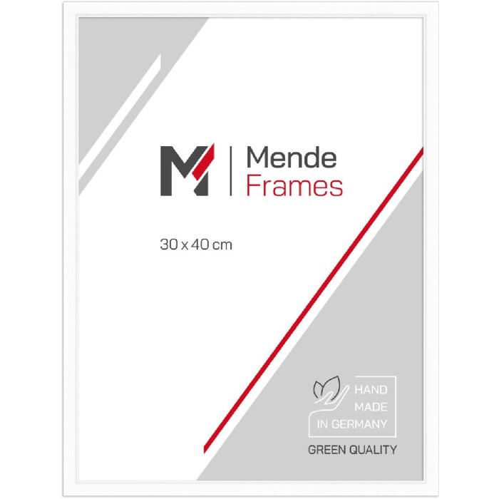 Cadre photo en bois MendeFrames H011 blanc 24x30 cm verre anti-reflet