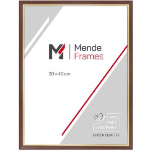 MendeFrames H007 Cadre Photo Noyer Bordure Dorée