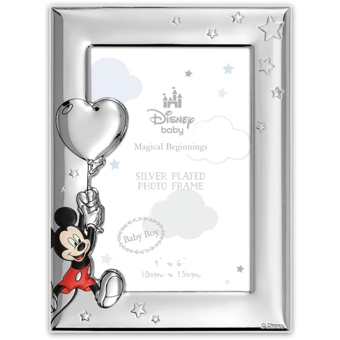 Cadre Photo Bébé Mickey Argent Brillant ZEP 10x15 cm