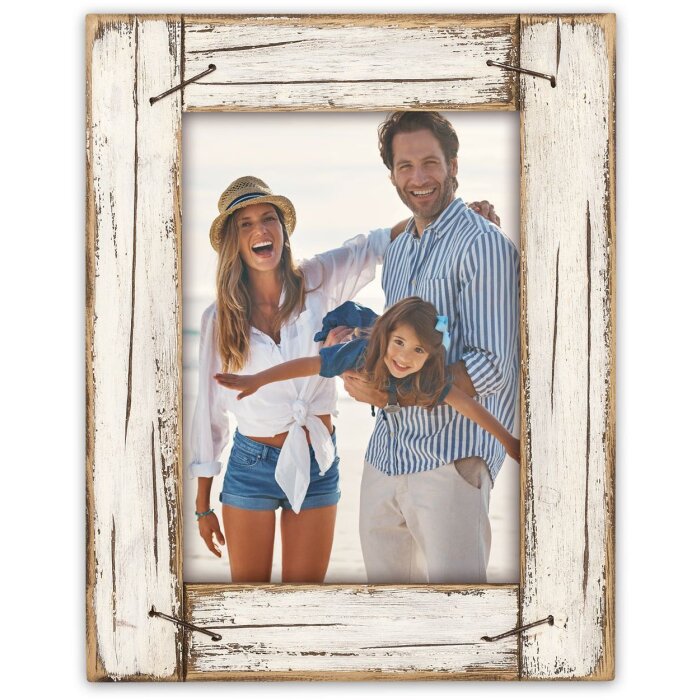 Cadre photo en bois vintage ZEP RE3968 HORN 15x20 cm blanc