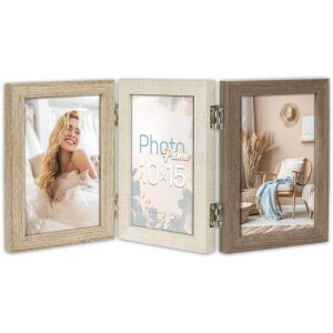 Cadre photo bois Trani ZEP 3 photos 10x15 cm marron