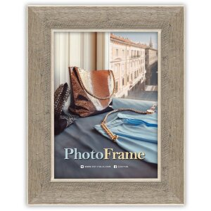 Cadre photo ZEP OLBIA 10x15 cm gris imitation bois