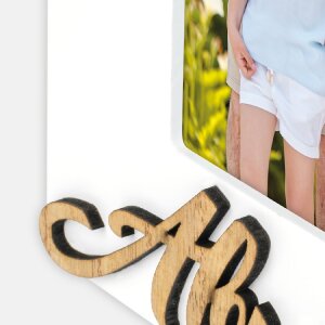 Cadre photo en bois Abuelos 10x15 cm format haut blanc