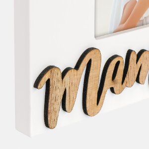 Cadre photo bois blanc "Mamma I" 10x15 cm