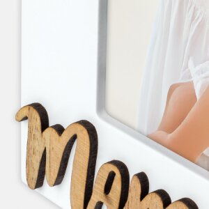 Cadre photo bois blanc "Mamma I" 10x15 cm