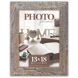 Cadre photo en bois RENTON 15x20 cm, gris vieilli