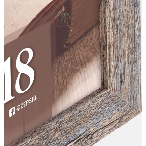 Cadre photo en bois RENTON 15x20 cm, gris vieilli