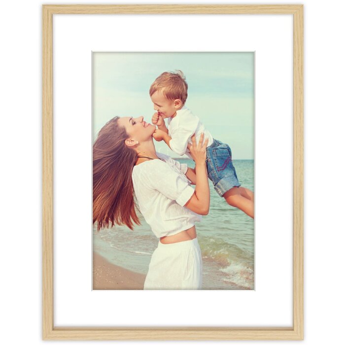 Cadre Photo Bois Alice Nature 30x40 cm Passe-partout AW723N