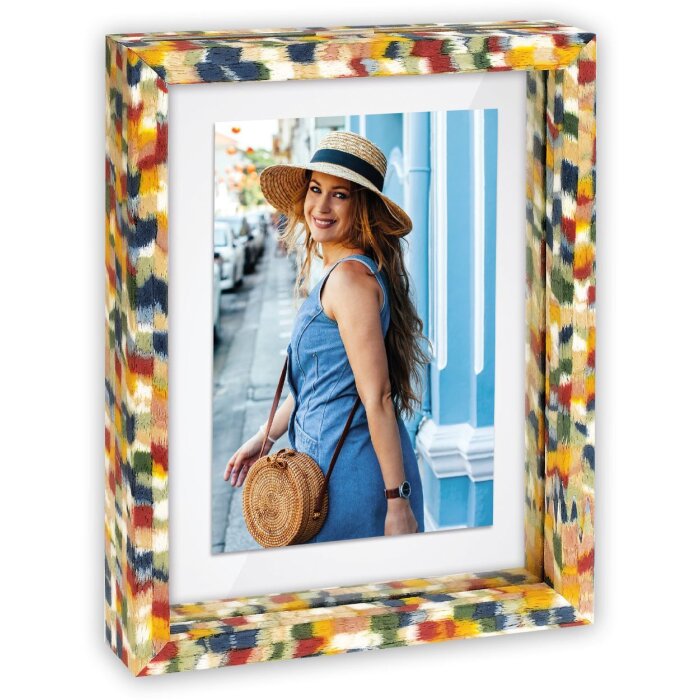 Cadre photo en bois double face ZEP RECIFE 10x15 cm multicolore