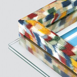 Cadre photo en bois RECIFE 15x20 cm, double face, multicolore