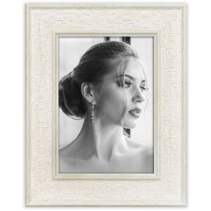 Cadre photo PERTH en plastique PS blanc 15x20 cm