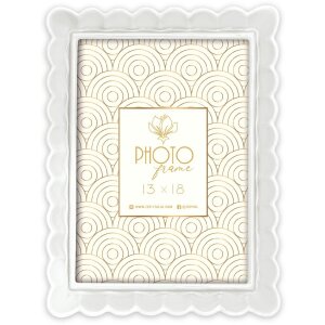Cadre photo en résine HERVE W 13x18 cm blanc