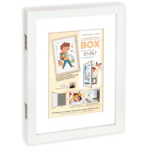 Cadre photo en bois London Blanc - DIN A4 à poser