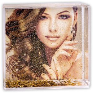 Cadre Photo Scintillant ZEP Shake Frame Doré 10x10 cm