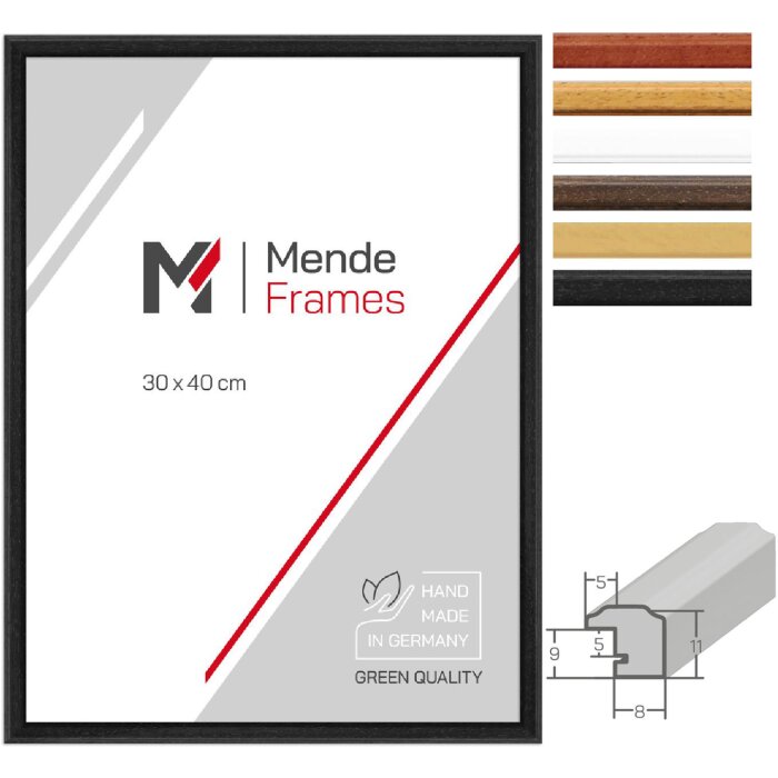 MendeFrames H011 Cadre Photo Bois Massif Multi-Formats & Couleurs