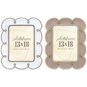 Cadre Photo Nuvola ZEP 10x15/13x18 Marron/Blanc Fleur