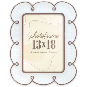 Cadre Photo Nuvola ZEP 10x15/13x18 Marron/Blanc Fleur