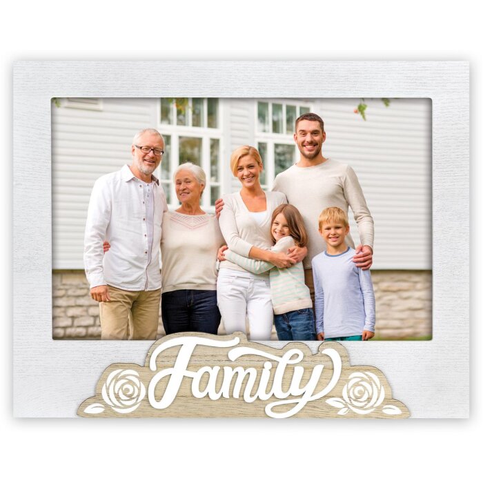 Cadre Photo Windsor Family Blanc Bois 15x20 ou 20x30 cm