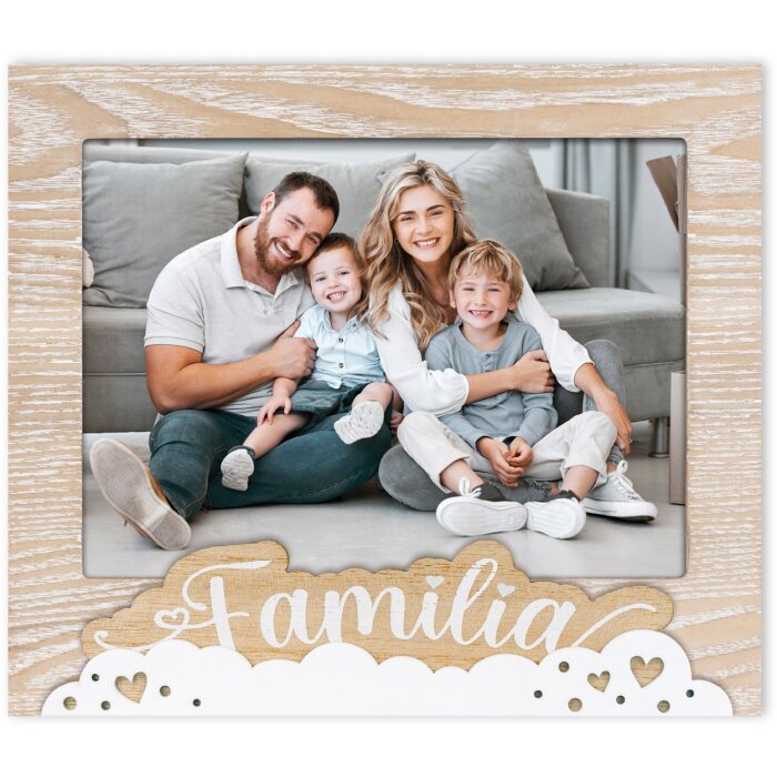 Cadre photo en bois Tudor „Familia“ – Brun