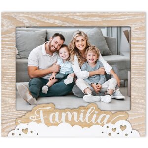 Cadre photo en bois Tudor „Familia“ – Brun