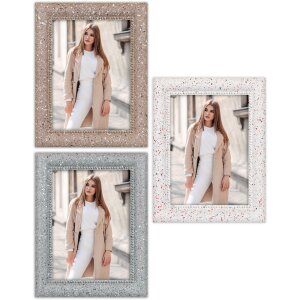 Cadre Photo ZEP Pollock Terrazzo Blanc Gris Brun 10x15...