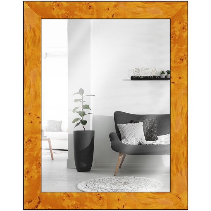 Miroir mural en bois racine clair 15x15 cm - MendeFrames
