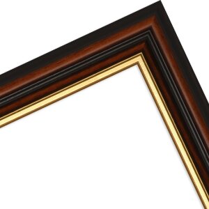 Cadre photo en bois MendeFrames H015, bord doré marron, 50x75 cm, verre anti-reflet