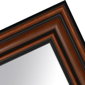 Miroir mural en bois massif noyer 70x90 cm - cadre ancien élégant