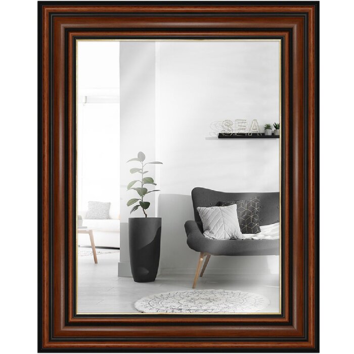 Miroir mural noyer doré 40x40 cm - MendeFrames H017