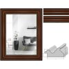 MendeFrames H017 Miroir Mural Noyer/Noyer Doré Bois Massif