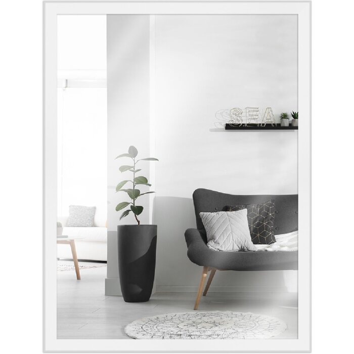 Miroir mural en bois blanc 29,7x42 cm - MendeFrames H080