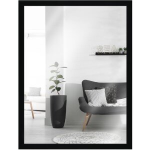 Miroir mural en bois massif noir 13x13 cm –...