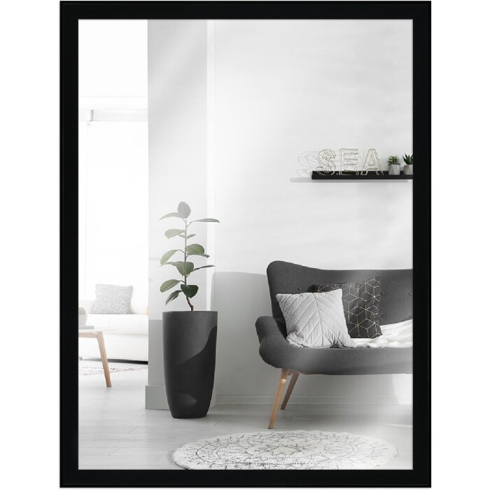 Miroir mural en bois massif noir 13x18 cm MendeFrames H080