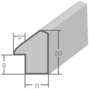 MendeFrames H080 Miroir Murale Bois Gris 24x30 cm