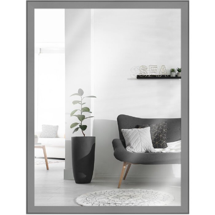 Miroir mural en bois massif gris clair 30x40 cm - MendeFrames H080