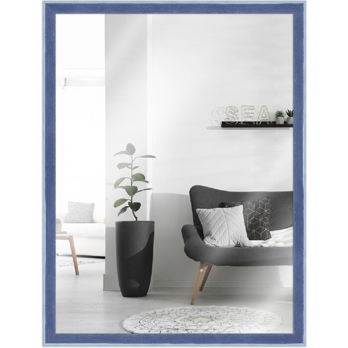 Miroir mural en bois massif bleu MendeFrames H080 30x60 cm