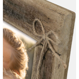 Cadre Photo Essence Marron Rustique avec Cœur 13x18/15x20 cm