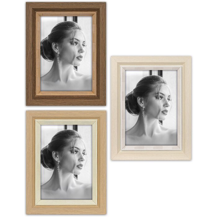 Cadre Photo Sydney Braun Natur Weiß 10x15 13x18 15x20 cm Verre