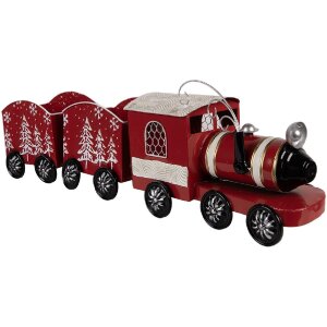 Clayre & Eef 5Y1383 Décoration Train de Noël 64x13x21 cm