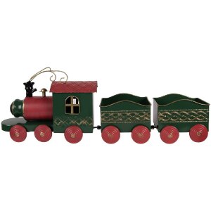 Clayre & Eef 5Y1384 Décoration Train Noël 65x13x23 cm