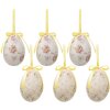 Clayre & Eef 65908 Set de 6 Œufs Décoratifs à Suspendre Ø 7x10 cm